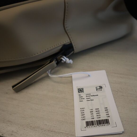 RAINS 12310 Unisex One Size Sand/Beige Book Backpack - Picture 12 of 16